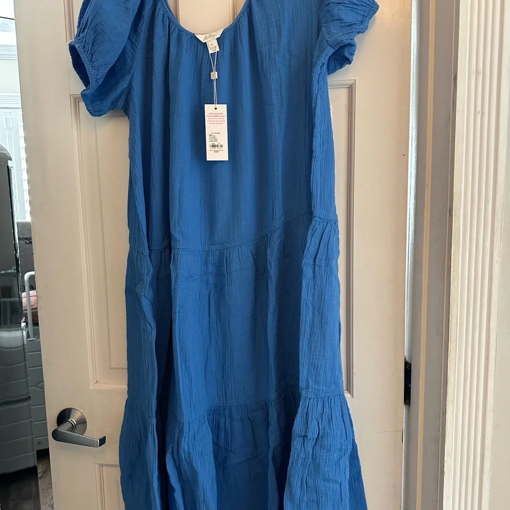 Lilly Pulitzer Zemini Maxi Coverup in Vibrant Blue - Picture 4 of 6